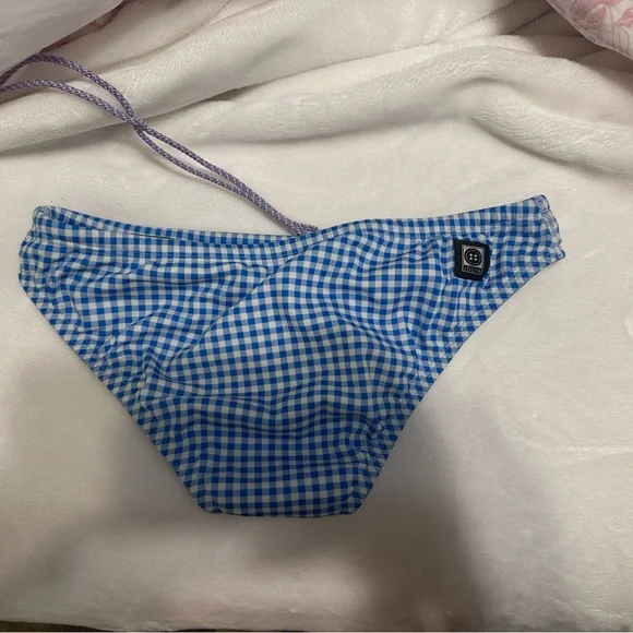 Jolyn Clothing Blue Checkered Swim Bottom - Picture 2 of 3